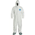 Dupont DuPont Tyvek 400 Coverall Hood & Socks/Boots, Serged Seam, White, 4X, 25/Qty TY122SWH4X002500